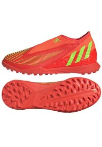 Adidas - Buty adidas Predator Edge.3 Ll Tf Jr GV8489 czerwone pomarańcze i czerwienie. Kolor: czerwony. Materiał: syntetyk. Szerokość cholewki: normalna #1
