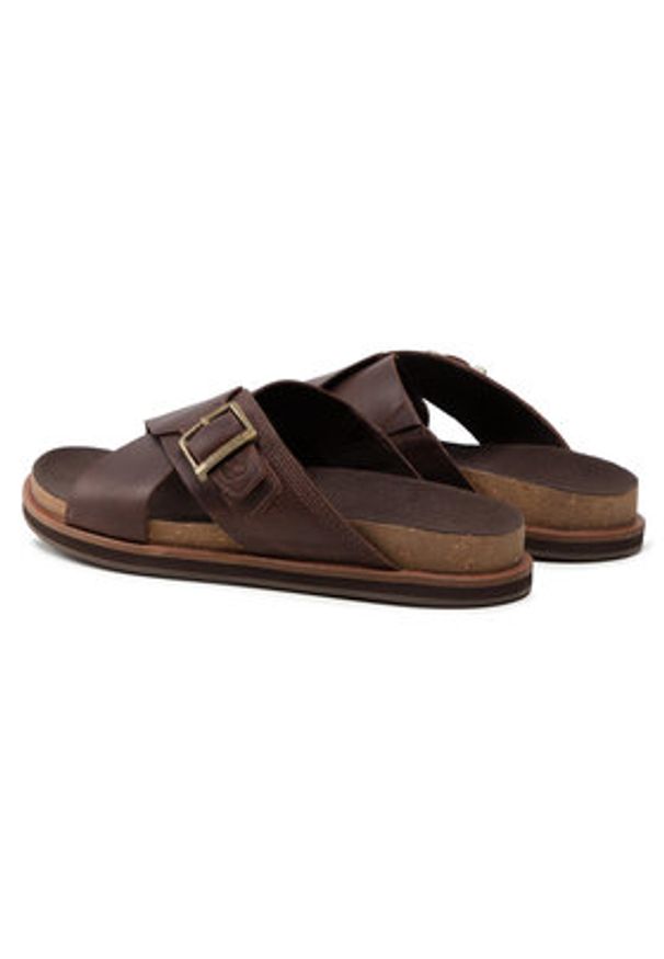 Timberland Klapki Amalfi Vibes Slide TB0A41A1V131 Brązowy. Kolor: brązowy. Materiał: skóra
