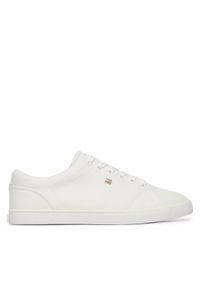 TOMMY HILFIGER - Tommy Hilfiger Tenisówki Th Low Profile Vulc Canvas FW0FW09102 Biały. Kolor: biały. Materiał: materiał #1