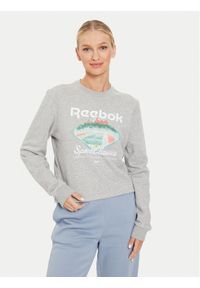 Reebok Bluza Court Sport FT Craw 100076214 Szary Regular Fit. Kolor: szary. Materiał: bawełna. Styl: sportowy