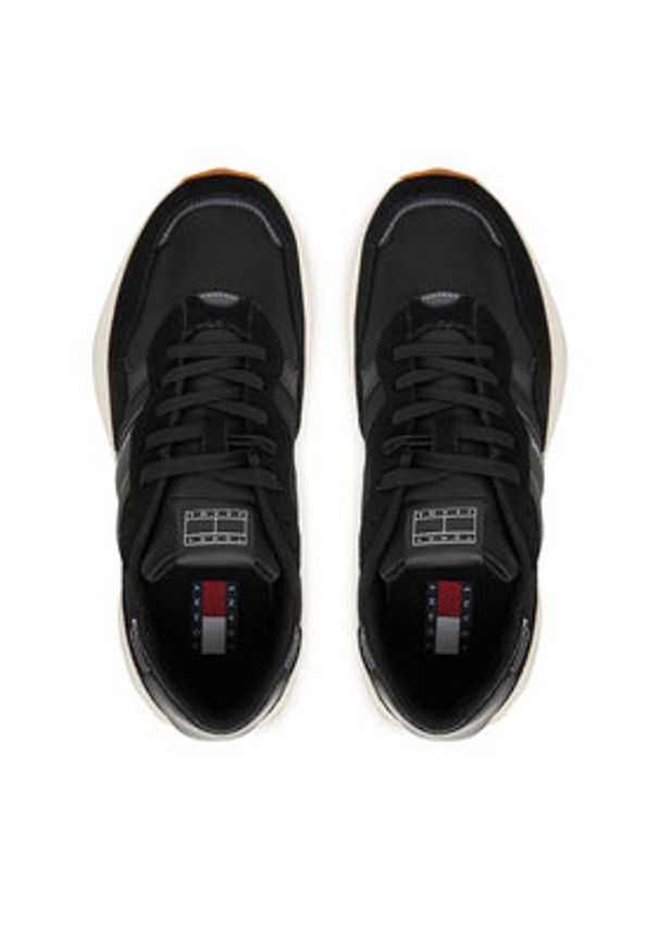 Tommy Jeans Sneakersy Tjw Cleated Runner EN0EN02861 Czarny. Kolor: czarny. Materiał: zamsz, skóra