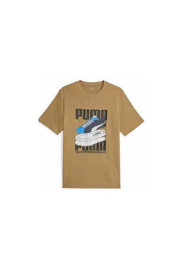 Koszulka z krótkim rękawem męska Puma Graphiccs Sneaker. Kolor: brązowy. Długość rękawa: krótki rękaw. Długość: krótkie