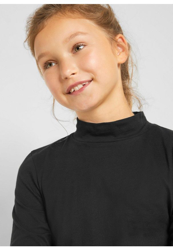 bonprix - Koszulka z golfem (2 szt.). Typ kołnierza: golf. Kolor: biały. Długość rękawa: długi rękaw. Długość: długie. Wzór: gładki