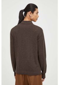TIGER OF SWEDEN - Tiger Of Sweden sweter wełniany męski kolor brązowy lekki. Kolor: brązowy. Materiał: wełna. Długość rękawa: długi rękaw. Długość: krótkie #2
