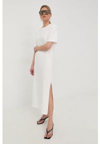 Birgitte Herskind sukienka bawełniana kolor biały maxi prosta. Okazja: na co dzień. Kolor: biały. Materiał: bawełna. Długość rękawa: krótki rękaw. Typ sukienki: proste. Styl: casual. Długość: maxi #5