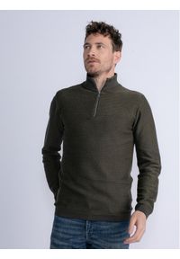 Petrol Industries Sweter M-3030-KWC205 Zielony Regular Fit. Kolor: zielony. Materiał: bawełna