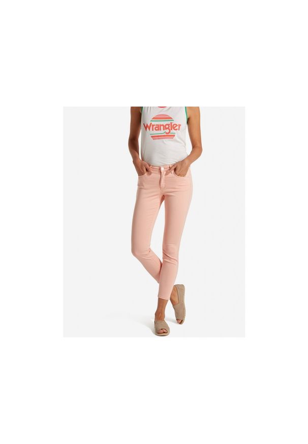Wrangler - SPODNIE DAMSKIE WRANGLER SKINNY CROP PEACH W28MHL53X 112128461