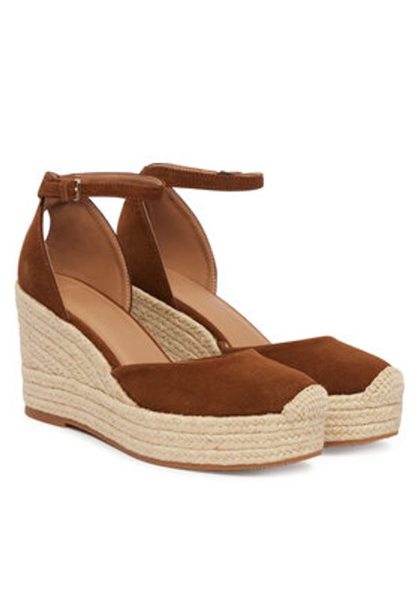 BOSS Espadryle Madeira 50563452 Brązowy. Kolor: brązowy. Materiał: zamsz, skóra