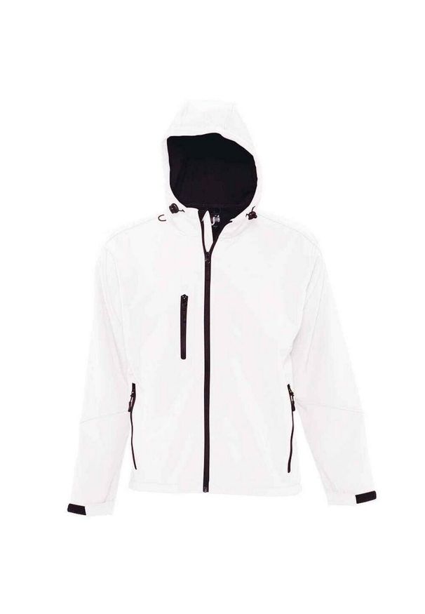SOL'S - Męska Kurtka Soft Shell Replay Z Kapturem. Typ kołnierza: kaptur. Kolor: biały