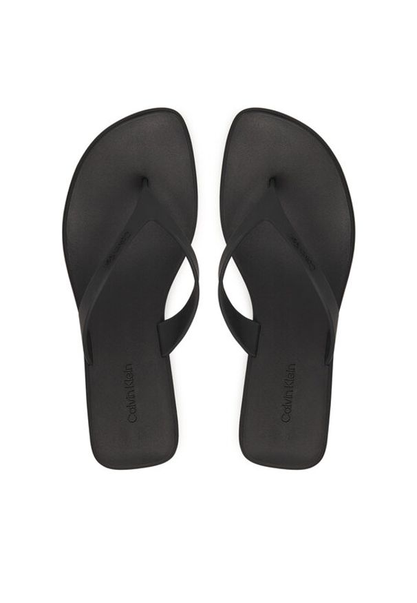 Calvin Klein Japonki Flip Flop Kitten Heel Thong Tpu HW0HW02965 Czarny. Kolor: czarny. Materiał: skóra