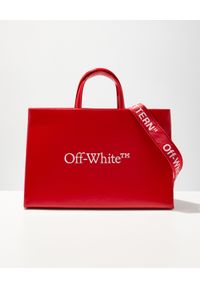 OFF-WHITE - Czerwona torba Box z logo. Kolor: czerwony
