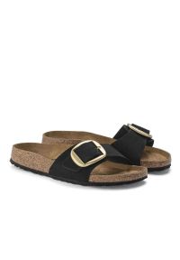 Klapki damskie Birkenstock Madrid Big Buckle. Zapięcie: bez zapięcia. Kolor: czarny. Materiał: skóra