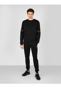 Les Hommes Bluza | LKH102 756U | Regular Mercerized Cotton Sweatshirt | Mężczyzna | Czarny. Okazja: na co dzień. Kolor: czarny. Materiał: bawełna. Wzór: aplikacja. Styl: casual #1