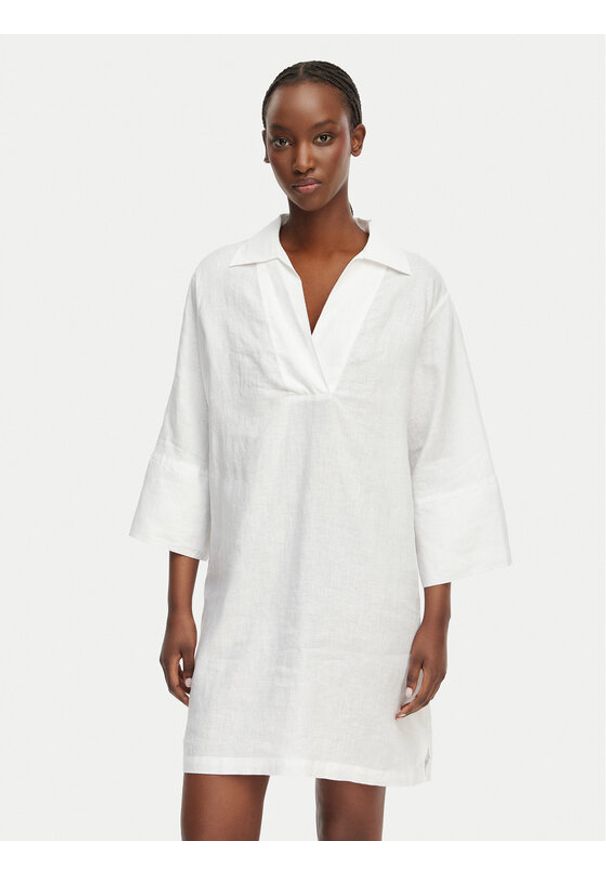 GANT - Gant Sukienka letnia 4503508 Biały Relaxed Fit. Kolor: biały. Materiał: len. Sezon: lato