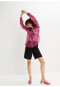 bonprix - Bermudy muślinowe z wygodnym paskiem. Kolor: czarny #2