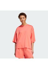 Adidas - Koszulka Soft Lux Loose. Kolor: żółty, pomarańczowy, wielokolorowy. Sport: fitness #1