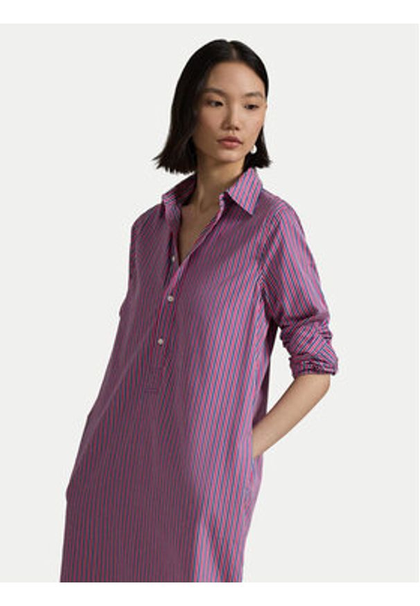 Polo Ralph Lauren Sukienka koszulowa 211959914002 Fioletowy Regular Fit. Typ kołnierza: polo. Kolor: fioletowy. Materiał: bawełna. Typ sukienki: koszulowe
