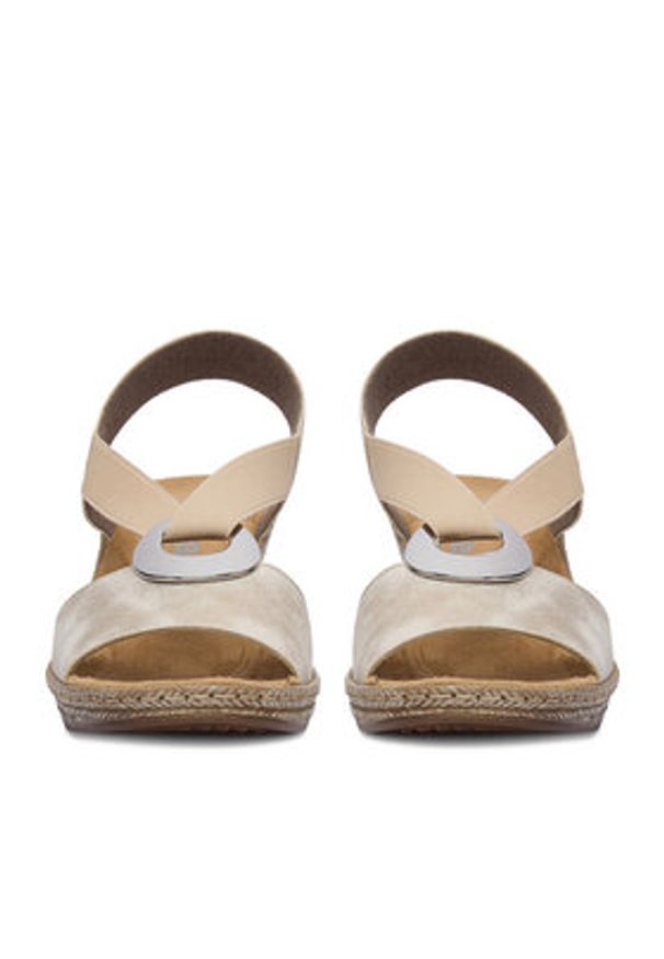 Rieker Sandały CEO-624H6-60 Beżowy. Kolor: beżowy. Materiał: skóra