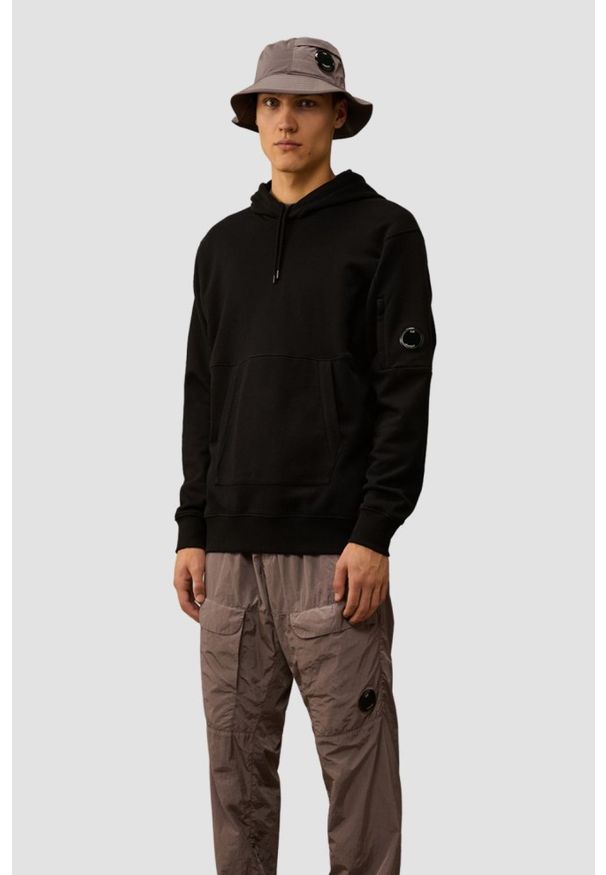 C.P. Company - C.P. COMPANY Czarna bluza męska Sweat Hooded, Rozmiar XXL. Okazja: na co dzień. Typ kołnierza: kaptur. Kolor: czarny. Materiał: bawełna. Długość rękawa: długi rękaw. Długość: długie. Styl: casual, klasyczny