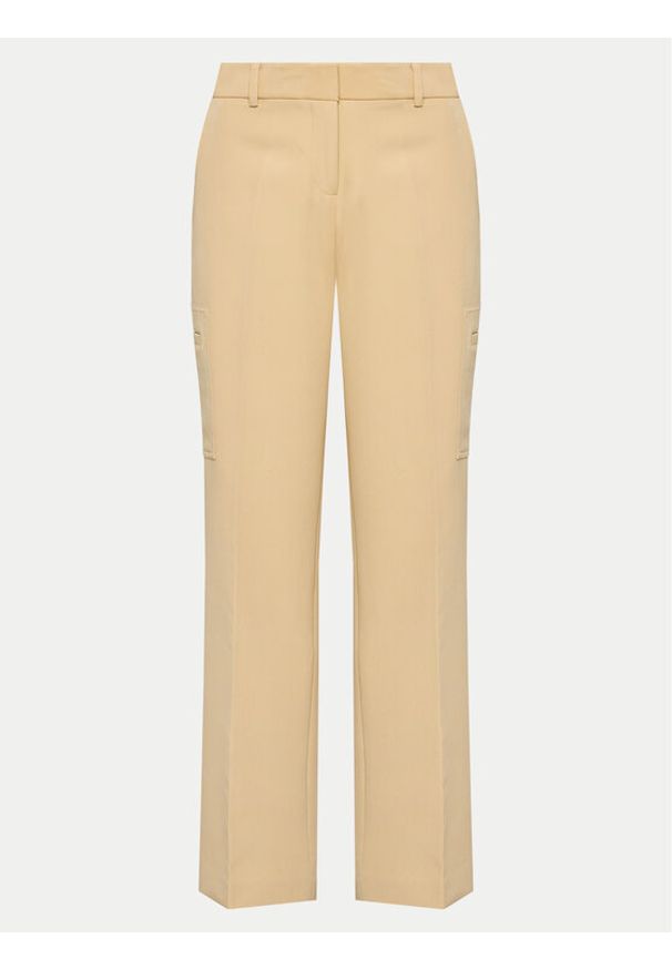 DKNY Spodnie materiałowe UB4PX263 Beżowy Regular Fit. Kolor: beżowy. Materiał: syntetyk