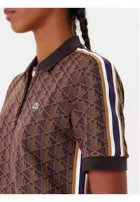 Lacoste Polo DF3364 Brązowy Slim Fit. Typ kołnierza: polo. Kolor: brązowy. Materiał: bawełna