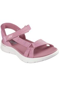 skechers - Sandały Skechers Go Walk Flex Sandal, Kobiety. Kolor: różowy. Materiał: materiał