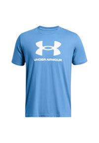 Under Armour - T-shirt Męski Logo Sportstyle. Kolor: niebieski. Sport: turystyka piesza