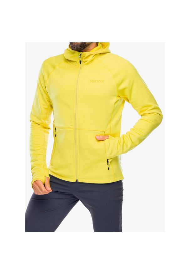 Bluza z kapturem męska Marmot Olden Polartec Hoody. Typ kołnierza: kaptur. Kolor: żółty