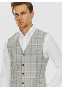 Pako Lorente - PAKO LORENTE – Szara kamizelka jednorzędowa w kratę. Kolor: szary #8
