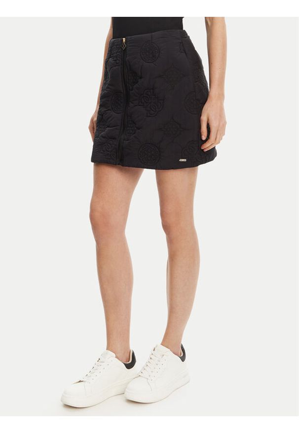 Guess Spódnica mini V5YD02 WHEB2 Czarny Regular Fit. Kolor: czarny. Materiał: syntetyk