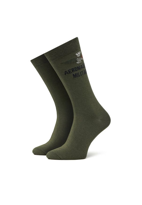Aeronautica Militare Skarpety Wysokie Męskie 251CZ011L499 Zielony. Kolor: zielony. Materiał: bawełna, materiał