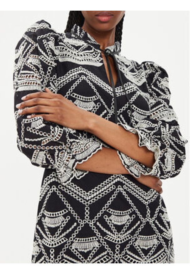 Bruuns Bazaar Sukienka codzienna Abami BBW3919 Czarny Regular Fit. Okazja: na co dzień. Kolor: czarny. Materiał: bawełna. Typ sukienki: proste. Styl: casual