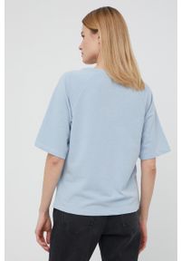 only - Only t-shirt damski. Kolor: niebieski. Materiał: bawełna, dzianina. Długość rękawa: raglanowy rękaw. Wzór: gładki #5