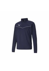 Bluza piłkarska męska Puma teamRISE 1 4 Zip Top. Kolor: niebieski. Materiał: poliester. Sport: piłka nożna