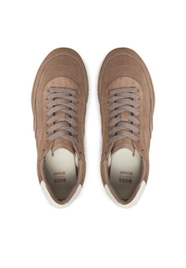BOSS Sneakersy Carlynn 50541691 Beżowy. Kolor: beżowy. Materiał: zamsz, skóra