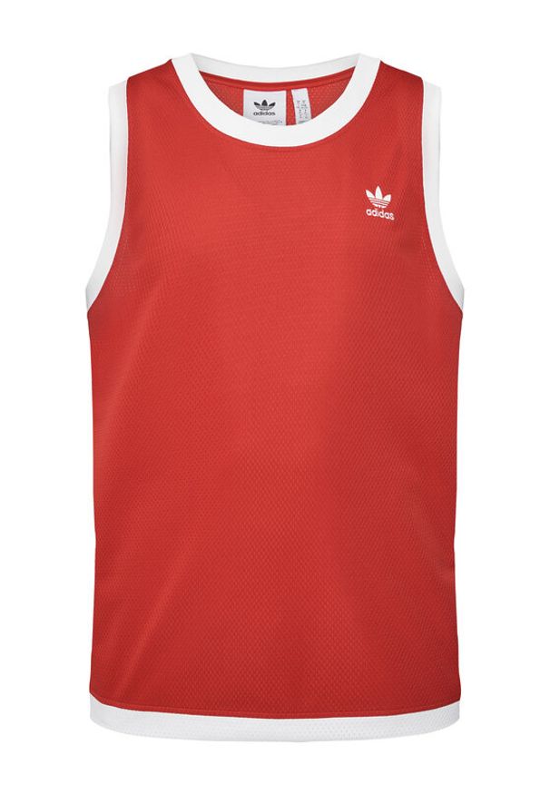 Adidas - adidas Tank top adicolor Mock Eyelet JP1098 Pomarańczowy Oversize. Kolor: pomarańczowy. Materiał: syntetyk