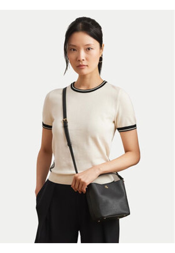 Lauren Ralph Lauren - LAUREN RALPH LAUREN Torebka 431977411001 Czarny. Kolor: czarny. Materiał: skórzane