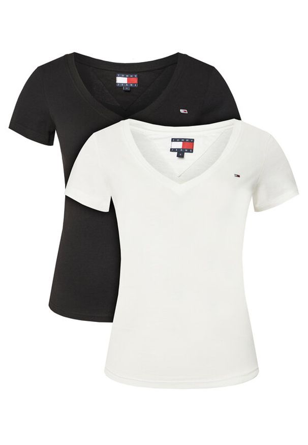 Tommy Jeans Komplet 2 t-shirtów DW0DW21367 Kolorowy Slim Fit. Materiał: bawełna. Wzór: kolorowy