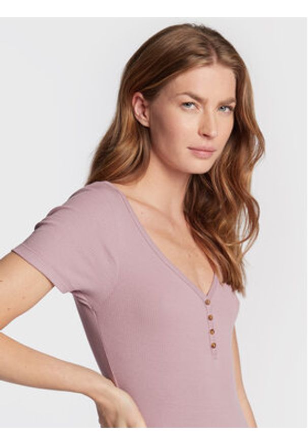 Brave Soul Body LBS-544GEORGIAMA Fioletowy Regular Fit. Kolor: fioletowy. Materiał: bawełna
