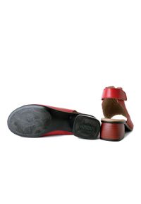 Rieker Remonte - RIEKER REMONTE R8770-33 red, sandały damskie. Zapięcie: rzepy. Kolor: czerwony. Materiał: skóra, guma. Obcas: na obcasie. Wysokość obcasa: średni #2