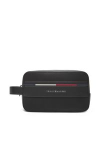 TOMMY HILFIGER - Tommy Hilfiger Kosmetyczka Th Foundation Washbag AM0AM13235 Czarny. Kolor: czarny. Materiał: skóra