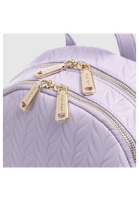 Valentino by Mario Valentino - VALENTINO Tłoczony fioletowy plecak z logo sunny re backpack. Kolor: fioletowy