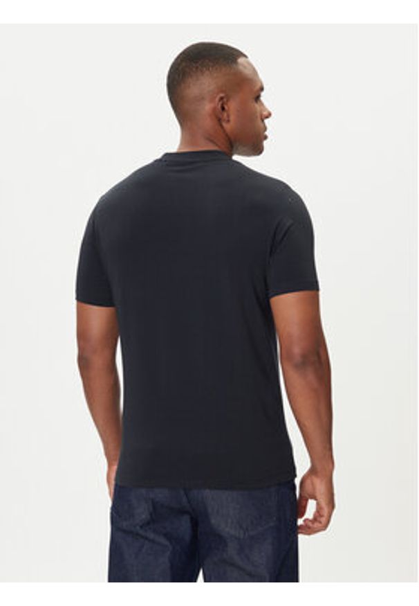 Karl Lagerfeld - KARL LAGERFELD T-Shirt 755053 554235 Granatowy Regular Fit. Typ kołnierza: dekolt w karo. Kolor: niebieski. Materiał: bawełna
