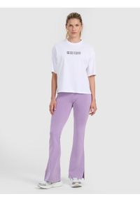4f - 4F T-shirt oversize z nadrukiem damski - biały S. Kolor: biały. Wzór: nadruk