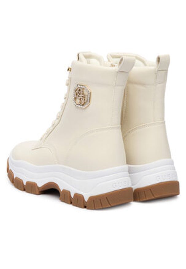 Guess Trzewiki FLFBNZ ELE12 Écru. Materiał: skóra