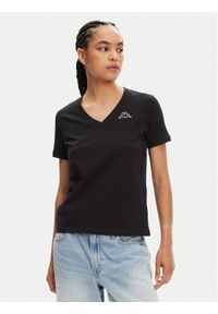 Kappa T-Shirt Logo Cabou 303H0P0 Czarny Regular Fit. Kolor: czarny. Materiał: bawełna