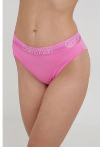 Calvin Klein Underwear Figi kolor różowy z bawełny. Kolor: różowy. Materiał: bawełna. Wzór: gładki