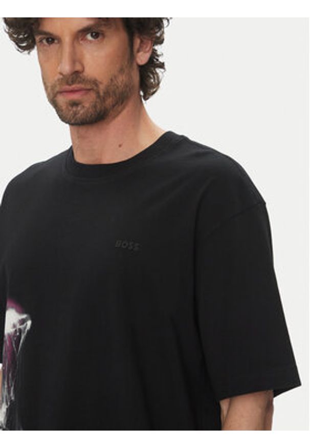 BOSS T-Shirt Te_Jellyfish 50541099 Czarny Relaxed Fit. Kolor: czarny. Materiał: bawełna