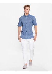 Lindbergh Koszula 30-203345A Niebieski Slim Fit. Kolor: niebieski. Materiał: bawełna, len #7
