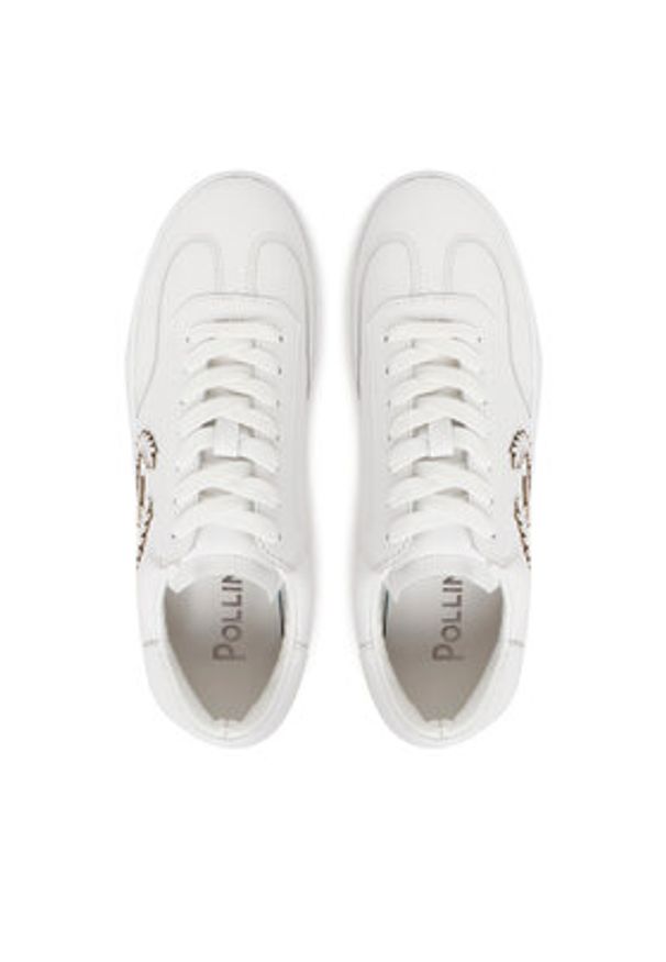 Pollini Sneakersy SA15192G1MXA113A Biały. Kolor: biały. Materiał: skóra
